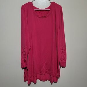 Livi Women's Pink Long Sleeve Tunic Top